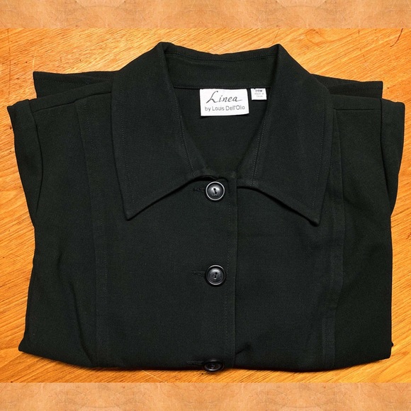 Linea by Louis Dell'Olio Button Up Long Sleeve Jacket, NWT 26W Black A257280 - Picture 4 of 11